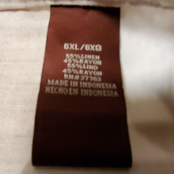 6XL NEW LINEN DRAWSTRING PANTS NWT CUBAVERA - Picture 2 of 4